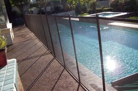 Mesh pool fences are the recommended pool fence for safety and flexibility.